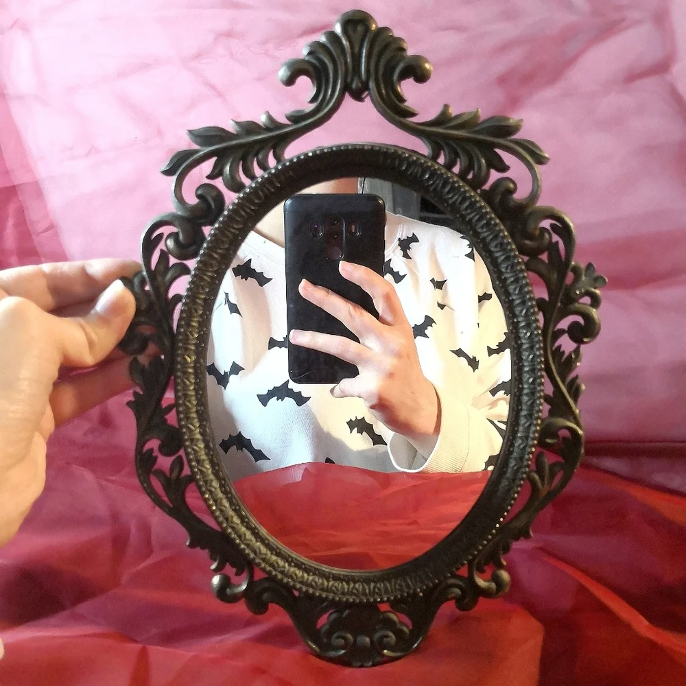 Vintage Oval Ornate Mirror Metal Frame Antique Wall Decoration